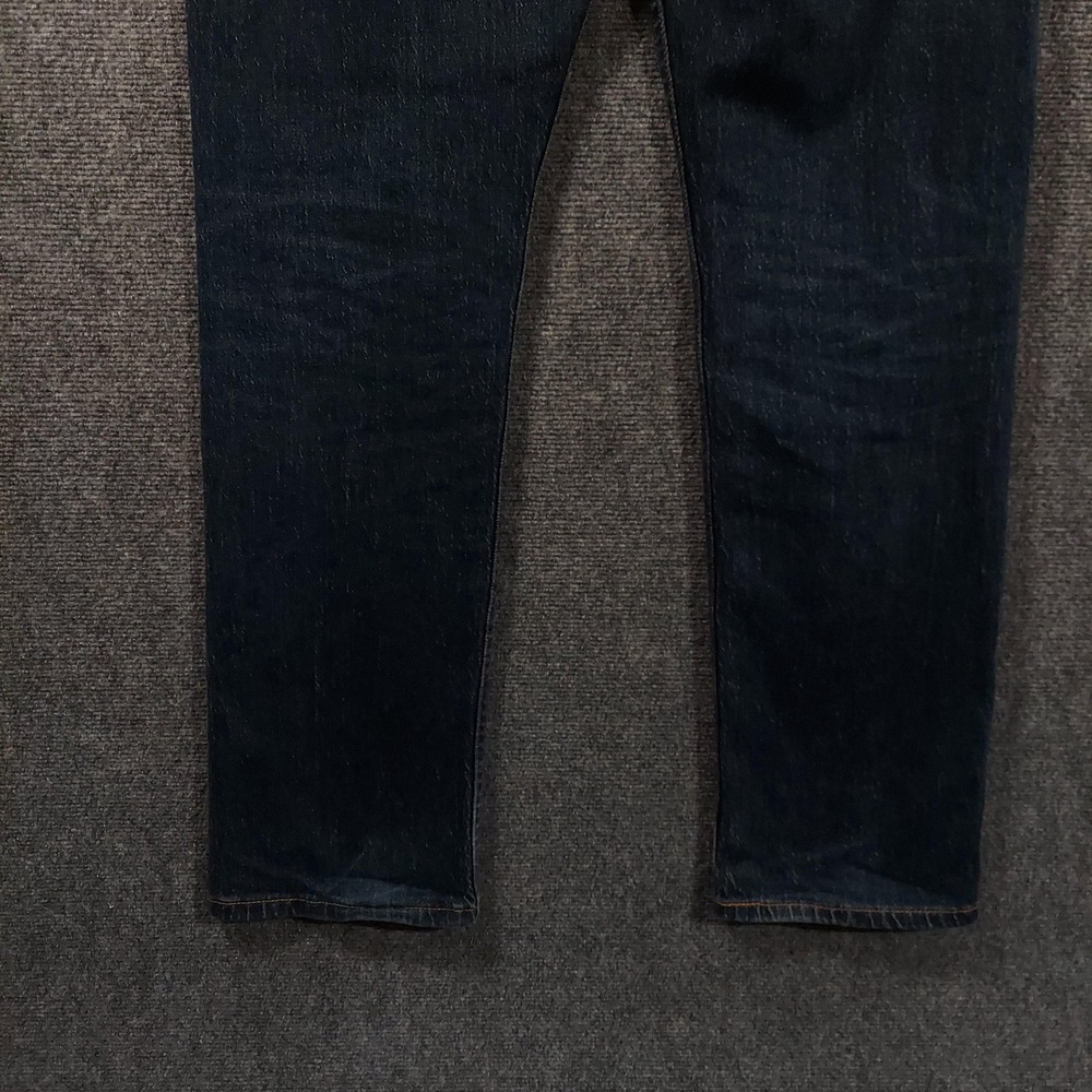 Levis 505 Jeans Mens 32x30 Blue Dark Wash Regular Straight Stretch Denim Pants - Picture 3 of 13